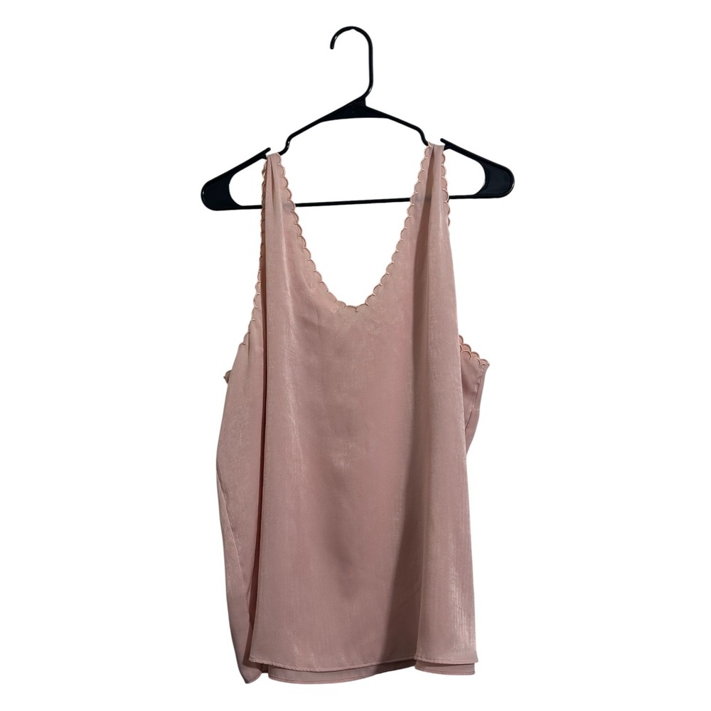 LC Lauren Conrad Bonita PCH Scalloped V Tank Satin Camisole Top Size XXL NWT